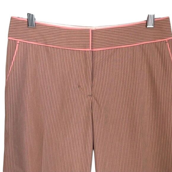 Express Correspondent Spring Pink Gray Striped Wide Straight Leg Pants Size 4 - Picture 3 of 8